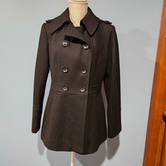 Michael Kors Black Pea Coat - Small - Picture 1 of 7